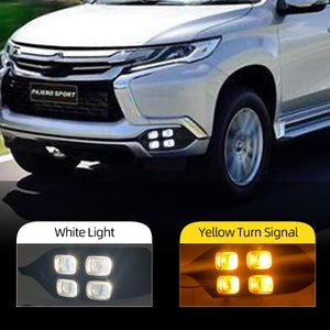 2 SZTUK LED LED Light dni jazdy Light DRL dla Mitsubishi Pajero Sport 2016 2017 2018 2019 mgła lampa z obrotu sygnał