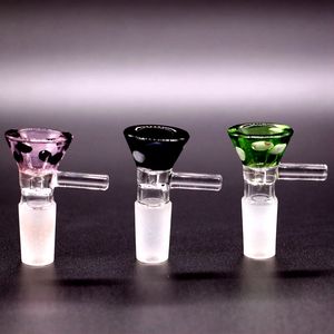 Colorful Funnel Bowl for Glass Bong Bowls Hookahs 5mm Thick with Slide Smoking 14mm 18mm Dab Rig Adapter