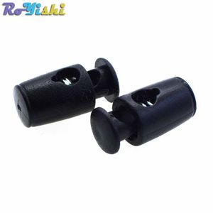 100 pz/lotto di Plastica Cord Lock Tappo Cilindro Barrel Toggle Clip Per Accessori di Abbigliamento/Borse/Lacci per scarpe