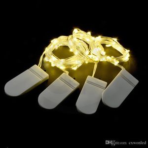 Koppartråd LED-strängljus 1m 2m 3m Fairy Garland Lampa Julbröllop Hem Party Decoration Drivs av CR2032 Batteri