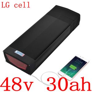 48V 30Ah Portapacchi posteriore eBike Batteria 30AH Batterie agli ioni di litio utilizzano celle LG per motocicletta elettrica 48Volt 1000W 1500W 2000W