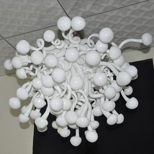 Murano lâmpadas candelabro luz geada branca cogumelo pingente de iluminação artesanal vidro soprado candelabros italianos