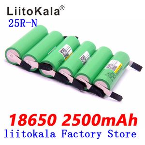 Liitokala 18650 2500mAh Bateria recarregável 3.6V INR18650 25R M 20A Descarga + DIY Níquel