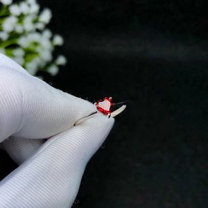 Simple 925 silver garnet heart ring 5 mm natural garnet silver engagement ring sterling silver garnet fine jewelry CoLifeLove208V