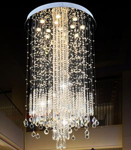 Hall Treppenlicht großhandel-Moderne LED Vanity Crystal Kronleuchter Licht Deckenleuchte Lange Treppe für Wohnzimmer Große Luxus Hotel Halle Foyer Lampe LLFA