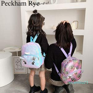 Designer-Variable Color Sequins Unicorn Backpack Fashion Glitter School Book Bag Girls Cute Hologram Laser Travel Bolsa Feminina