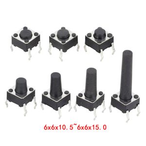 100 PCS 6*6*10.5~15.0 mm tact switch 4 pin Tactile Push Button Induction switch 6x6 series