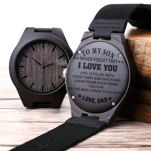 Incisione su legno Gli uomini guardano i regali di famiglia Orologi personalizzati Groomsmen speciali presentano un grande regalo per gli uomini Drop Shipping Y19051403