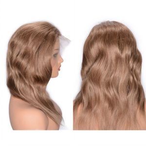 Parrucche di capelli umani frontali in pizzo 13x4 130% 8 # Parrucca di capelli peruviani corti a onde naturali per donne nere