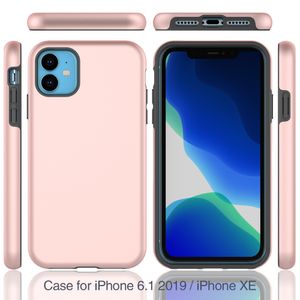 Casos de caso de choque à prova de choque da armadura híbrida de camada dupla para iphone 7 8 mais x xs xr 11 pro max 12 pele de capa dura