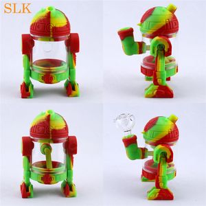 New smoking accessories silicone bong tobacco dry herb smoking pipes mm glass down stem joint dab rig glass bubbler hookah shisha pipe