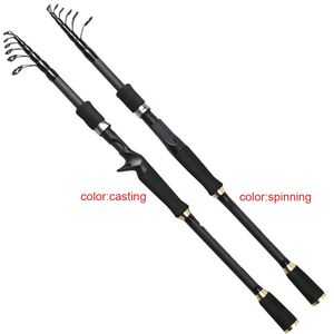 Fiskestång Carbon Fiber Ultralight Fishing Pole Portable Spinning Casting Rods 1.8/2.1/2.4/2.7m YS-Buy
