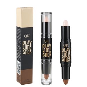 6 olika färger QIC Double-ended Contour Stick Makeup Creamy Highlighter Bronzer illuminante maquiagem Beauty makeup concealer bar