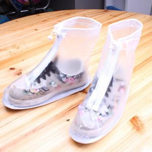 Hot Sale- Waterproof Shoes Cover Reusable Zippered Rainproof Shoes Covers High Elastic Fabric Thicken Sole Slip-resistant Free Shipping