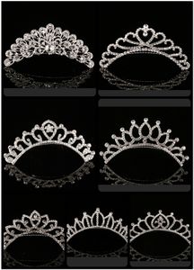 Headpieces Trendy Shining Rhinestone Crown Girls 'Bride Tiaras Fashion Crowns Brudtillbehör för bröllop