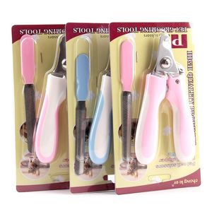 Pet Cat Dog Nail Clipper Cutter med naglar File Rostfritt stål Grooming Scissors Clippers Claw Nail Scissor Pets Clean Supplies DBC BH3566 FF