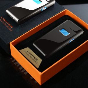 Wholesale usb powered lighter for sale - Group buy hot Double Arc Lighter Power Display Personalized Custom USB Charging Lighter Pipe Igniter LCD Display Button Ignition Smoking Accessories