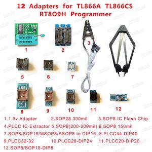 Freeshipping 1.8V SOP28 SOP8 PLCC44 32 28 20 20 IC-extraktor 12 Programmerare Adaptrar Sockets för TL866CS TL866A EZP2010 RT809F RT809H-programör