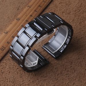 Ceramic Watch band For Huawei Watch GT 2 fit Samsung gear frontier Straps quick release bar watchband 18mm 19mm 20mm 21mm 22mm 23mm 24mm bracelet black polish belts