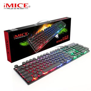 IMICE AK-800 Mekanik Klavye 104 Tuşlar RGB Arkadan Aydınlatmalı USB Kablolu Klavye Oyunu Bilgisayar Dizüstü PC Masaüstü Için Silikon Klavyeler