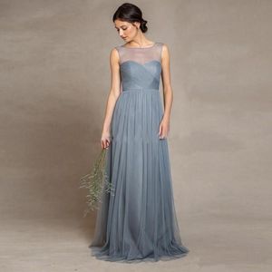 Neues Ulle-Chiffon-langes Brautjungfernkleid mit Rüschen, bodenlang, elegantes, günstiges Hochzeitskleid, Abendkleid
