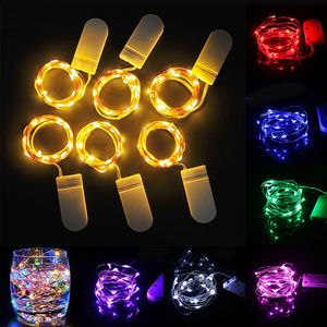 LED Light String 1M 2M 3M CR2032 Battery Operated Christmas light string Copper Sliver Wire Holiday Fairy Decoration String Light