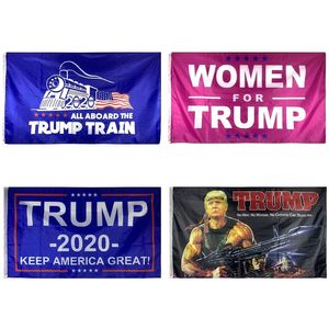 Donald Trump Flags 3x5ft Trump Flag 2024 Rambo Tank Train Women Troops Keep America Great USA President Election Support Flag Banner Cheap