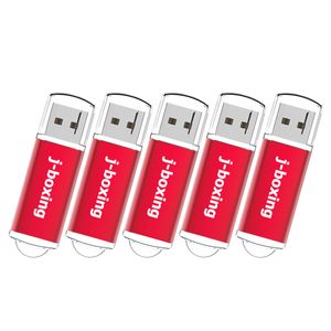 Röd 5PCS / Lot Rektangel USB 2.0 Flash Drive Flash Pen Drive Höghastighetsminne Stick Förvaring 1g 2g 4g 8g 16g 32g 64g för PC Laptop tumme penna