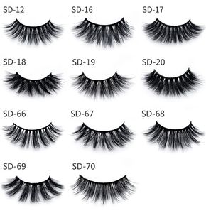 DHL GRATIS 3D MINK Ögonfransar Mink False Lashes Soft Naturliga tjocka Fake Eyelashes 3D Eye Lashes Extension 20 stilar