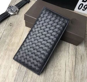 Toptan Çanta Fabrikası Suppy Çeşitli deri cüzdan el dokuması gerçek uzun cüzdan Erkek kartı tutucu kartı kılıfı için toptan çanta en kalite