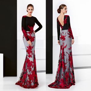 Elegancka Koronkowa Syrenka Matka Suknie Panny Młodej Klejnot Neck Długie Rękawy Suknie Wieczorowe Długość Piętro Aplikacja Plus Size Wedding Guest Dress