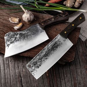 Stainless Steel Handmade Forged Kitchen Knife Set Chinese Full Tang Slaughter Butcher Knife Vegetables Cleaver Slicing Utility Chef Knife