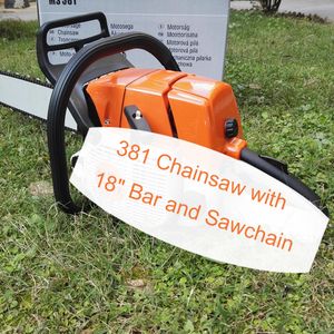 MS381 chainsaw with 18" bar and sawchain MS382 gasline chain saw big power cutting wood
