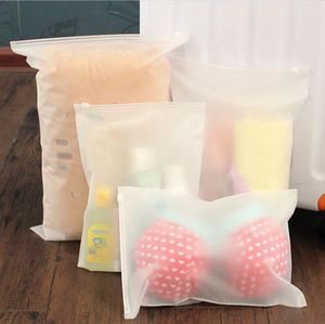 Resa Förvaringsväska Frostat Plast Reclosable Zipper Bags Portable Självtätningsförpackningspåse för presentkläder Smycken