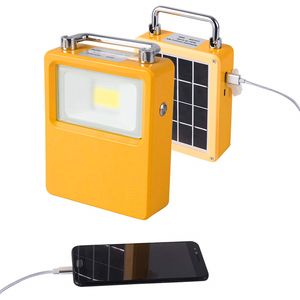 Bärbar LED-uppladdningsbart arbete Ljus Solar Utomhusarbete Nödljus 10W Flood Light för nödanvändning Camping Vandringsfiske