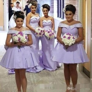 2020 Tanie suknia balowa fioletowy krótkie sukienki druhny tanie damskie piżamy sukienki Formalne Fromal Cocktail Party Suknia