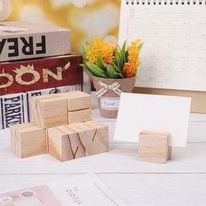 Wholesale table numbers stands holders resale online - Natural Wood Notes Clips Photo Holder Clamps Stand Desk Table Numbers Holder Decor Party Wedding Supplies yq01277