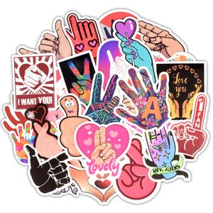 50 PCS Finger Gesture Stickers Instagram Style Sticker Toy for Kids DIY Phone Home Laptop Luggage Bottle Skateboard Motorcycle Guitar Gift
