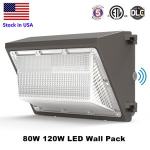 야외 LED 월방 램프 120W 황혼에 새벽 상업용 산업 벽 설비 조명 5000K IP65