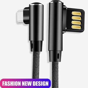 Fashion 90 Degree Charge Micro USB Cables Fast Charging Cord 3A Data Charger Cable for Tablet Type C USBC Chargers Cable