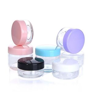 10g 15g 20g Cosmetics Jar Box Makeup Cream Nail Art Cosmetic Bead Storage Pot Container Round Bottle Portable Plastic Transparent