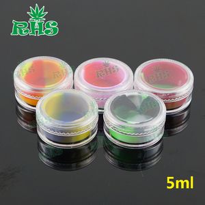 Food Grade 7mL Silicone Containers Round Concentrate Oil Wax Jars Dab Wax Container With Acrylic Shield Nonstick For Dabs Pass FDA&LFGB Test