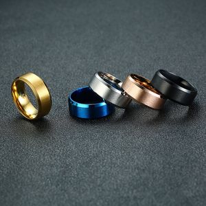 Wholesale titanium rings blue for sale - Group buy 2019 Simple Design Glaze Personalized Ring mm Black Silver Gold Blue Rosegold Gloss Titanium Rings Jewelry For Men Women Couple Size