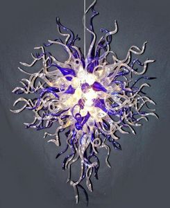 Lamps Modern Hand Blown Glass Chandeliers Blue and Clear 100% Handmade Home Unique Decor Chandelier Pendant Lights