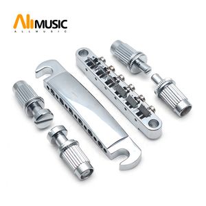 A Set 12 String Saddle Tune-O-Matic Bridge & Tailpiece for LP Electric Guitar with Stud & Anchor Chrome