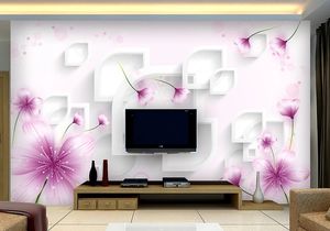 Phone 3d Wallpaper Beautiful Dreamy 3D Pink Dandelion Living Room Bedroom Background Wall Decoration Mural Wallpaper
