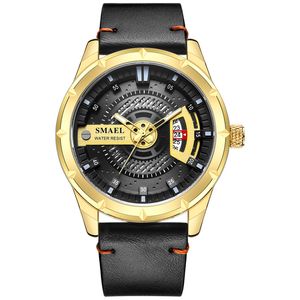 Top Brand Sport Mens Watches Top Brand Luxurz Quartz Assista Men Fashion Aço impermeável SL-9011 Selógio de couro Relogio Masculino