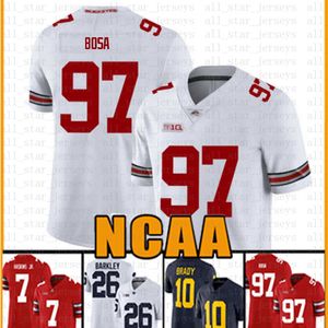 NCAA Ohio State Buckeyes 97 Nick Bosa 7 Dwayne Haskins Jr Maglia da football americano 26 Tom Brady Saquon Barkley ewrsfvtre