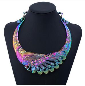 Necklace 2019 Retro Carved Peacock Collar Choker Necklace Collier Femme Women Bohemian Ethnic Vintage Animal Chocker GB437