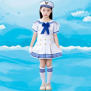 Children Sailor Uniform Officer Cosplay Chorus Anime School Halloween Costume for Kids Baby Girl Boy Dress Fancy Carnival Party